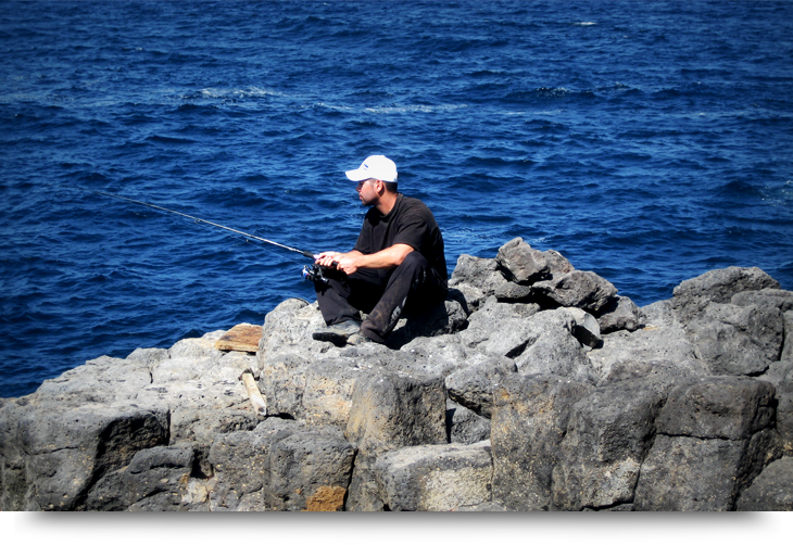 Rock fishing and line fishing up north, Cape Verde islands Sal